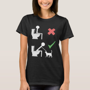 Camiseta Instruções divertidas de banheiro para gato