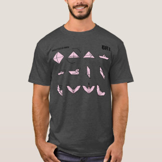 Camiseta Instruções do Origami Bat a rosa