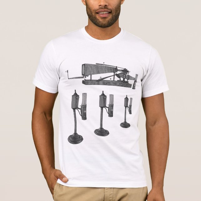 Camiseta INSTRUMENTO Científico Antiquado do Microscópio do (Frente)