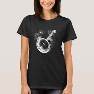 Camiseta Instrumento de Corda com Esboço de Banjo
