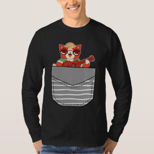 Camiseta Instrumento De Música Cat Ukulele Em Pocket