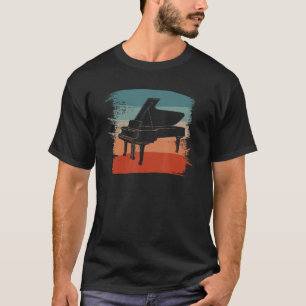 Camiseta Instrumento de Pianista Clássico de Vintagem Retro