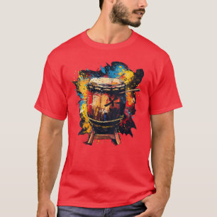 Camiseta Instrumento de tambor Womensaiko em aiko pintado c