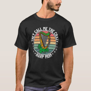 Camiseta Instrumento Harp Celta Dependido Sequência Harpist