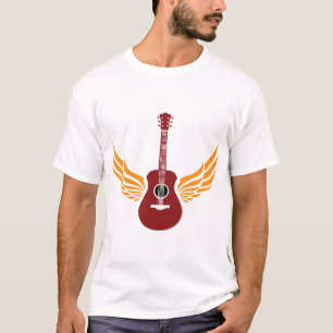 Camiseta Instrumento Musical Artístico Music Wings Guitar –