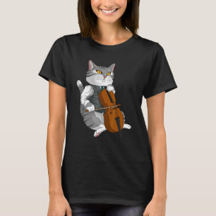 Camiseta Instrumento musical Cat Playing Cello Violin