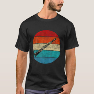 Camiseta Instrumento Musical Clarinet Vintage Retro Sunset