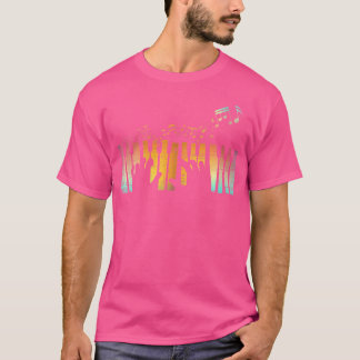Camiseta Instrumento Musical Colorido Feminino Pianista Tec