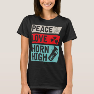 Camiseta Instrumento Musical de Alto Nível para Paz e Amor