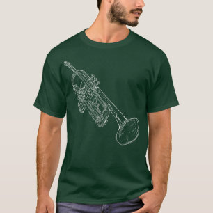 Camiseta Instrumento musical de latão de trompete Jazz Musi