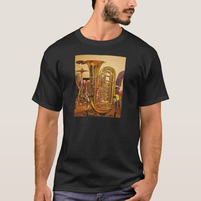 Camiseta Instrumento musical de latão Tuba (Frente)