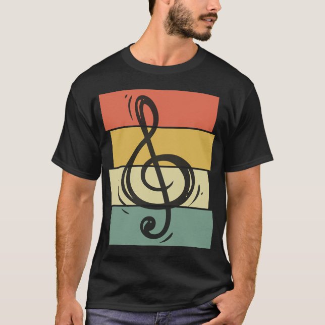 Camiseta Instrumento musical de nota da orquestra sinfônica (Frente)