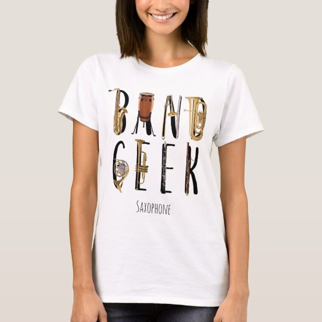 Camiseta Instrumento musical do geek moderno da banda (Frente)