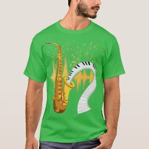 Camiseta Instrumento Musical do Piano Saxofônico Saxofônico