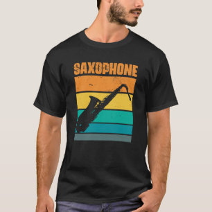 Camiseta Instrumento Musical Retrosaxofone Vintage Saxopho