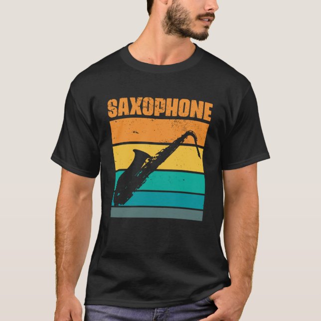Camiseta Instrumento Musical Retrosaxofone Vintage Saxopho (Frente)