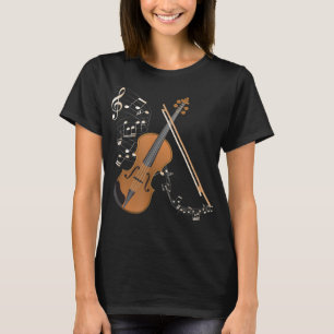 Camiseta Instrumento Musical Vi Do Jogador De Violino Da Or