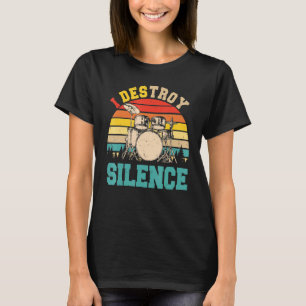 Camiseta Instrumento Musical Vintage Retro Eu Destruo Silên