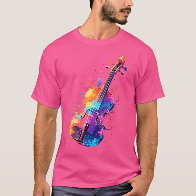 Camiseta Instrumento Musical Violinista Violinista Tie-Dye  (Frente)
