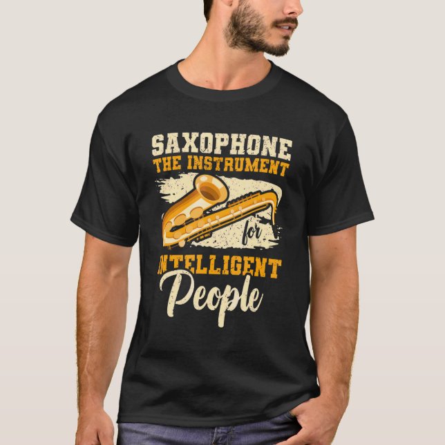 Camiseta Instrumento Para Pessoas Inteligentes - Saxofone (Frente)