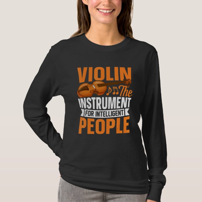 Camiseta Instrumento Violino Para Violinistas Inteligentes  (Frente)