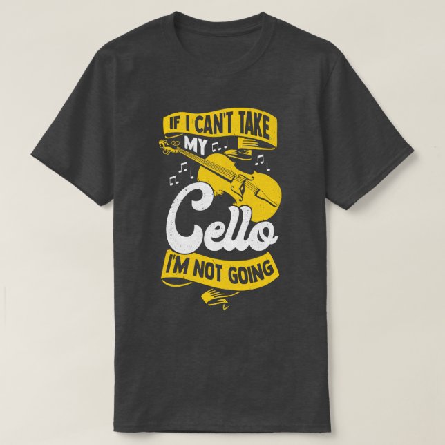 Camiseta Instrumento Violoncello Cellist do Jogador Cello (Frente do Design)