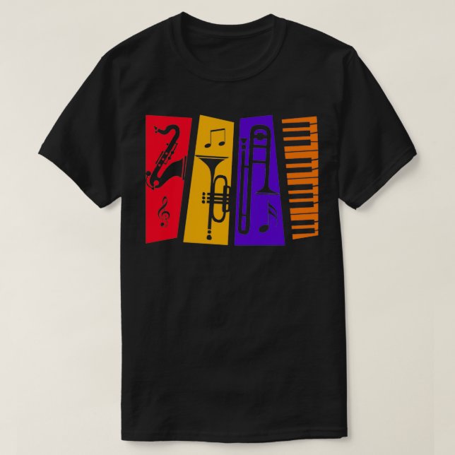 Camiseta Instrumentos de Jazz (Frente do Design)