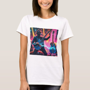 Camiseta instrumentos musicais abstrato retro pop