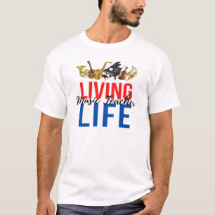 Camiseta Instrumentos musicais de vida de professor de músi