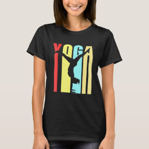 Camiseta Instrutor Colorido Yoga Exercer Handstand Awesom