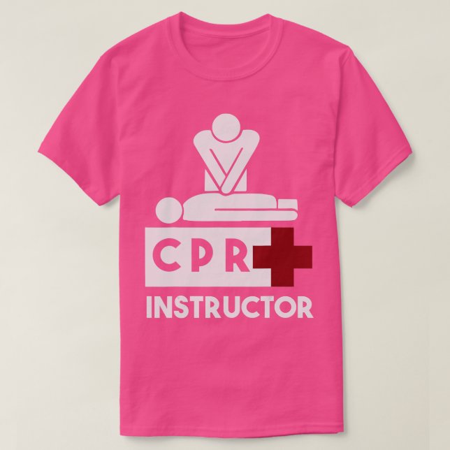 Camiseta Instrutor CPR da Cruz Vermelha para Homens e Mulhe (Frente do Design)
