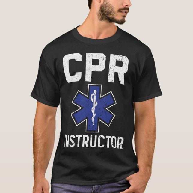 Camiseta Instrutor CPR Healthcare Worker EMT Paramedic 1 (Frente)
