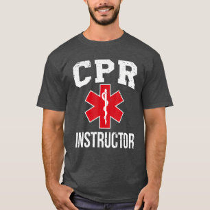 Camiseta Instrutor CPR Red Star Of Life EMS design Médico