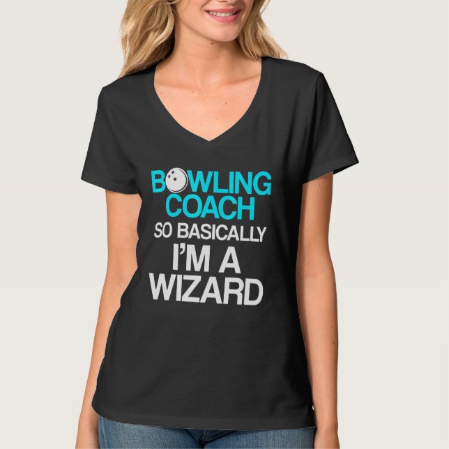 Camiseta Instrutor da Equipe do Jogador de Coach da boliche (Frente)