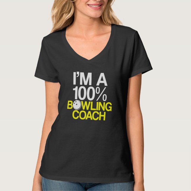 Camiseta Instrutor da Equipe do Jogador de Coach da boliche (Frente)