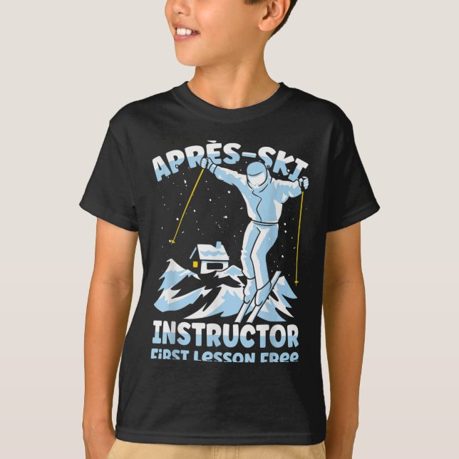 Camiseta Instrutor de Apres Ski Esquiando _1  (Frente)