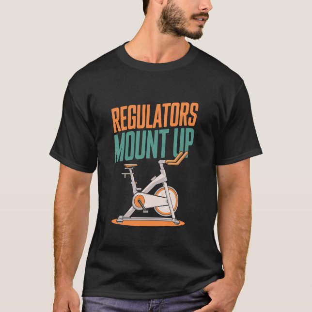 Camiseta Instrutor de Aula de Spinning em Ginásio, Regulado (Frente)