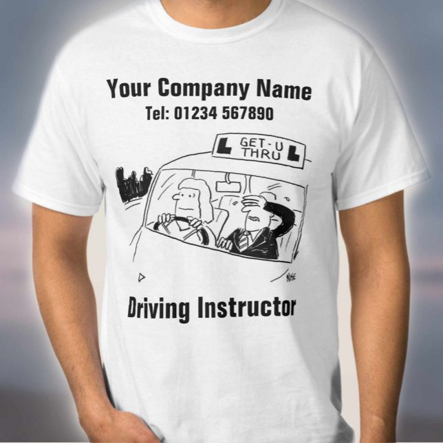 Camiseta Instrutor de Condução Cartoon para Personalizar (Criador carregado)