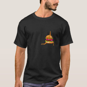 Camiseta Instrutor de Ioga Amante de Hambúrguer Comida Comi