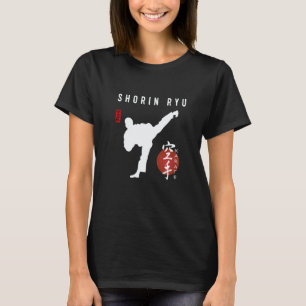 Camiseta Instrutor de Karate Shorin Ryu Caligrafia Kanji Ja