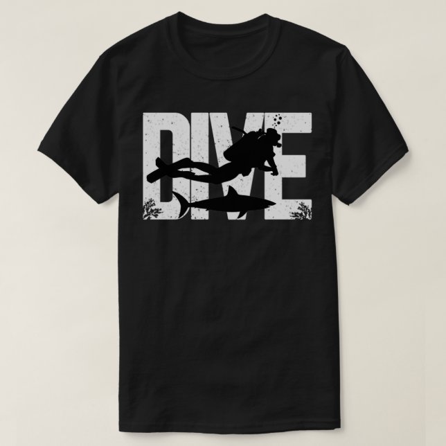 Camiseta Instrutor de mergulho Dive Art Scuba Merging Idea (Frente do Design)