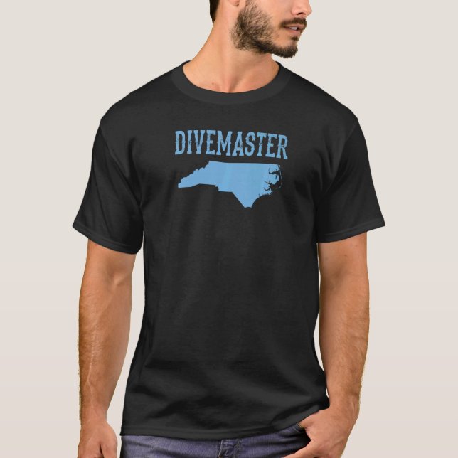 Camiseta Instrutor de mergulho Divemaster da Carolina do No (Frente)