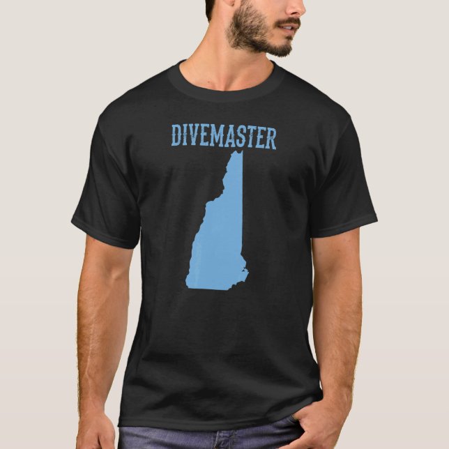 Camiseta Instrutor de mergulho Divemaster de New Hampshire  (Frente)