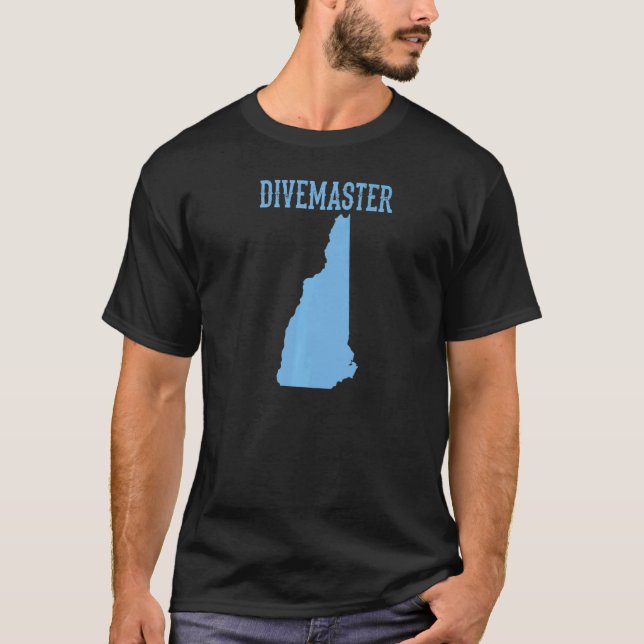 Camiseta Instrutor de mergulho Divemaster de New Hampshire  (Frente)