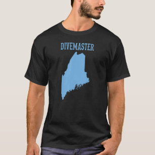 Camiseta Instrutor de mergulho Maine Divemaster Bandeira de