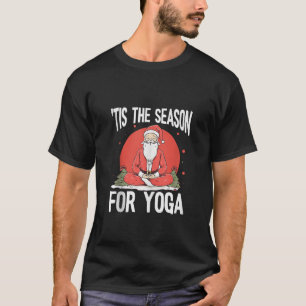 Camiseta Instrutor de Natal Yoga Namaste Santa Claus Medi