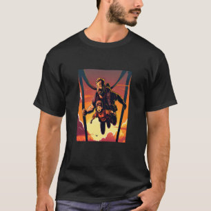Camiseta Instrutor de Paraquedismo Engraçado Pôr do Sol Par