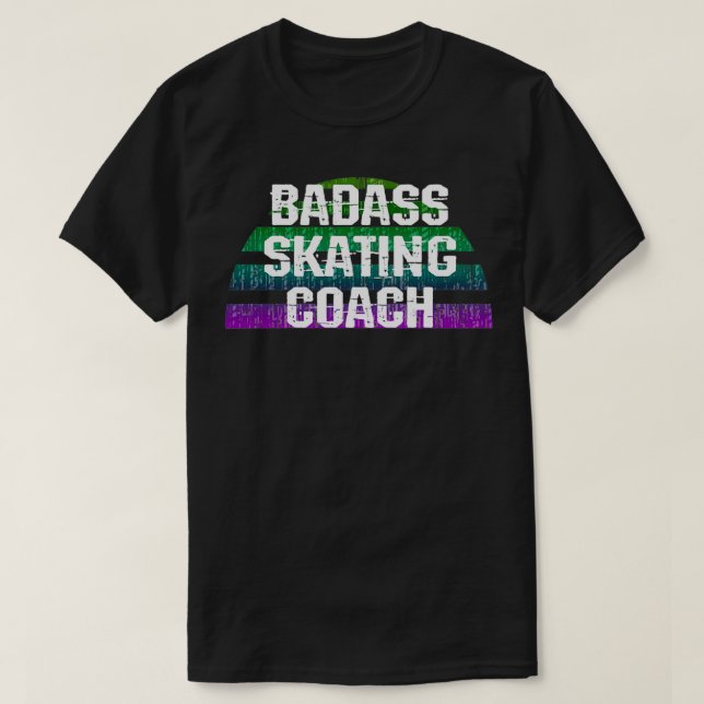 Camiseta Instrutor de patinagem de gelo Badass Skater (Frente do Design)