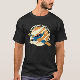 Camiseta Instrutor de voo certificado para aviões-piloto CF