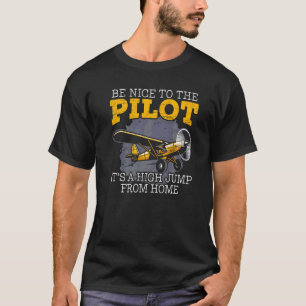 Camiseta Instrutor de voo do avião-piloto Aviator Sky